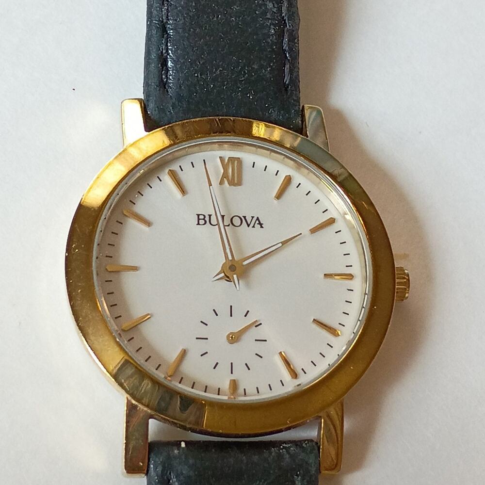 Bulova Quartz Classic Black Leather 32mm Watch 97L159 - needs battery ( J17 )